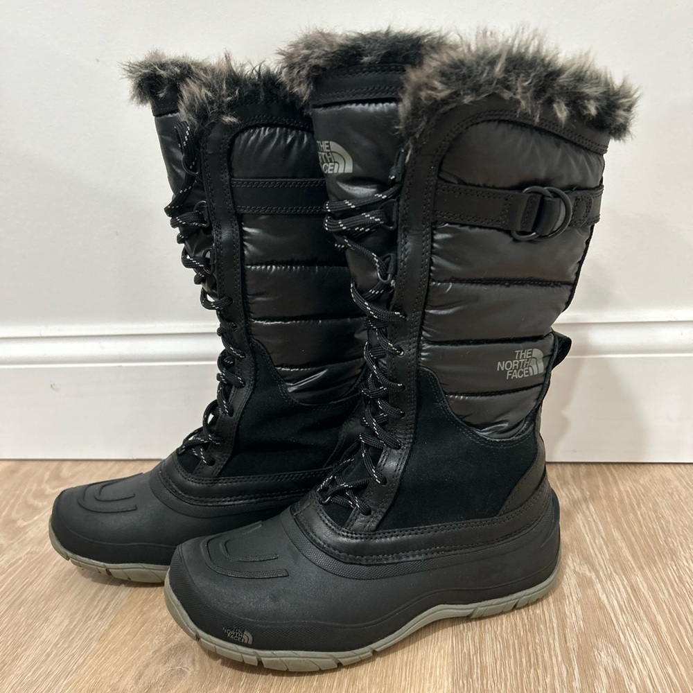 The North Face Shellista Tall Black Lace Up Winter Boots Size 7 Waterproof - Picture 2 of 10